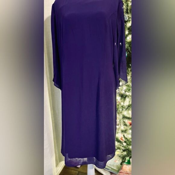 Grace Karin Purple Sheath Dress with Bell Sleeves - Picture 4 of 6